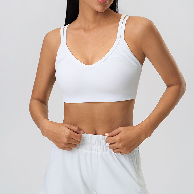 SB-005 Custom V-Neck Adjustable Strap Sports Bra