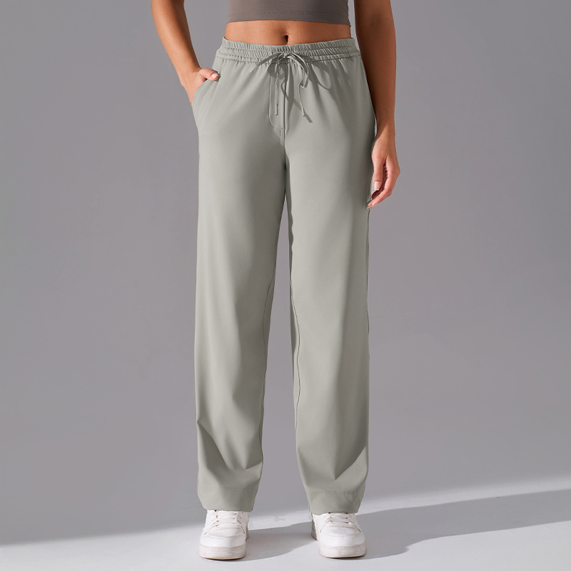 YL-005 Custom High Stretch Drawstring Waist Pants Loose Fit for private label activewear sourcing