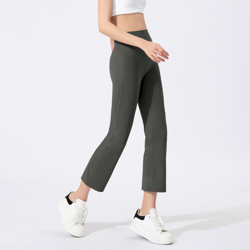 YL-007 Private Label High Waisted Flared Yoga Pants 7/8 Length