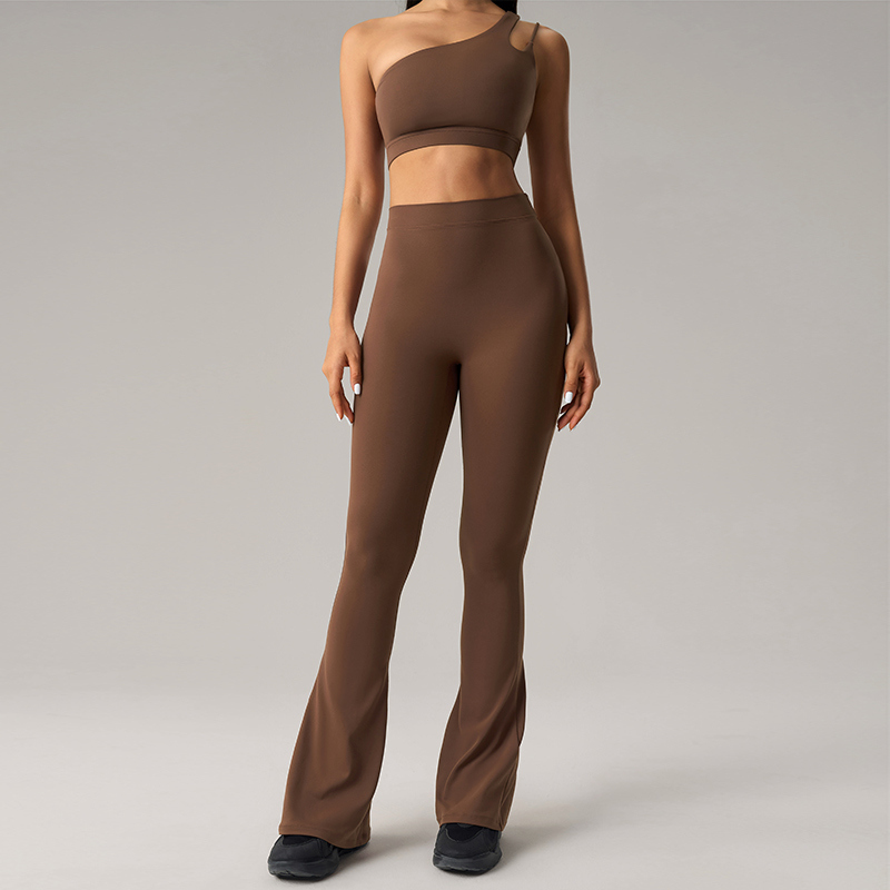 YS-004 Private Label One Shoulder Flare Legging Set