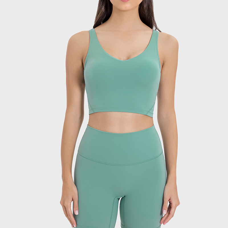 YT-003 OEM Seamless Medium Support Crop Top for private label activewear sourcing