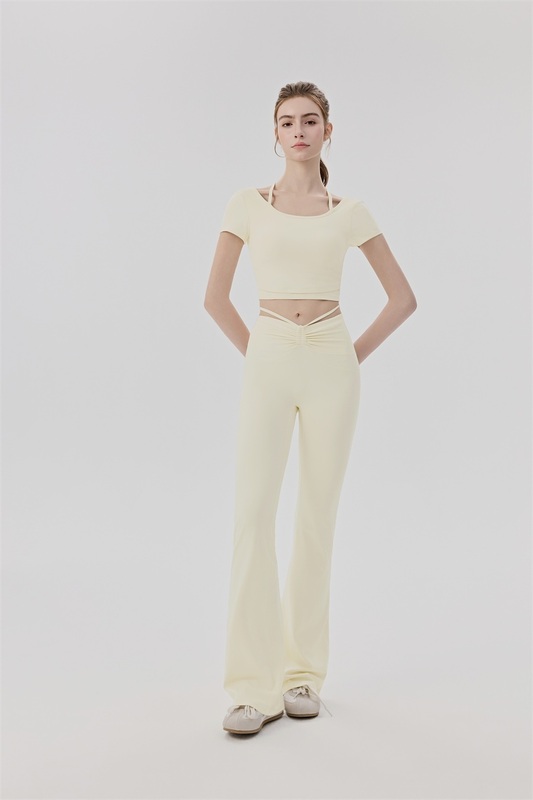 YS-029 Private Label Crop Top and Flare Pants Yoga Set