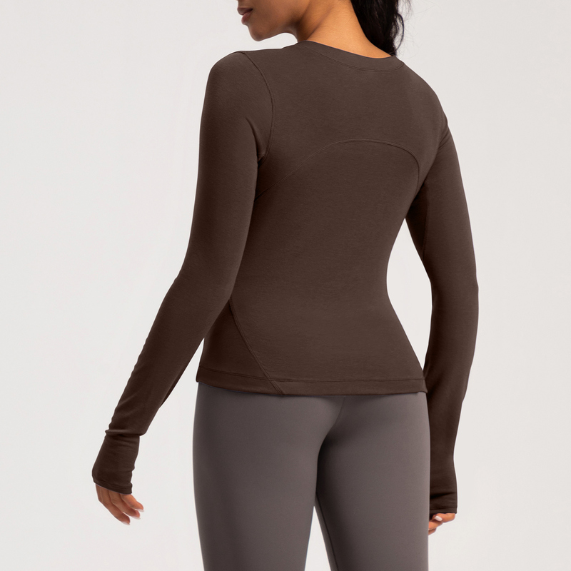 YT-019 Custom Long Sleeve Thumbhole Yoga Top