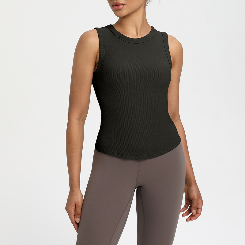 YT-025 Custom Ribbed Knit Sleeveless Tank Top