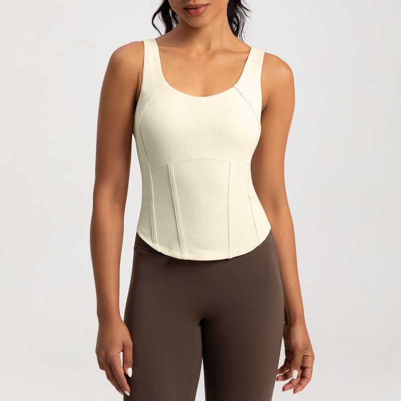 YT-030 Private Label Ribbed Corset Workout Tank
