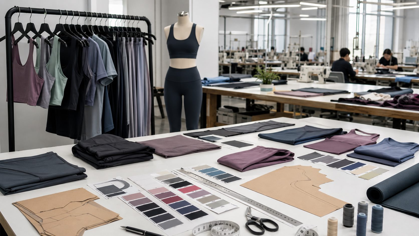 Stellarisle capability workspace with samples patterns color cards and production area