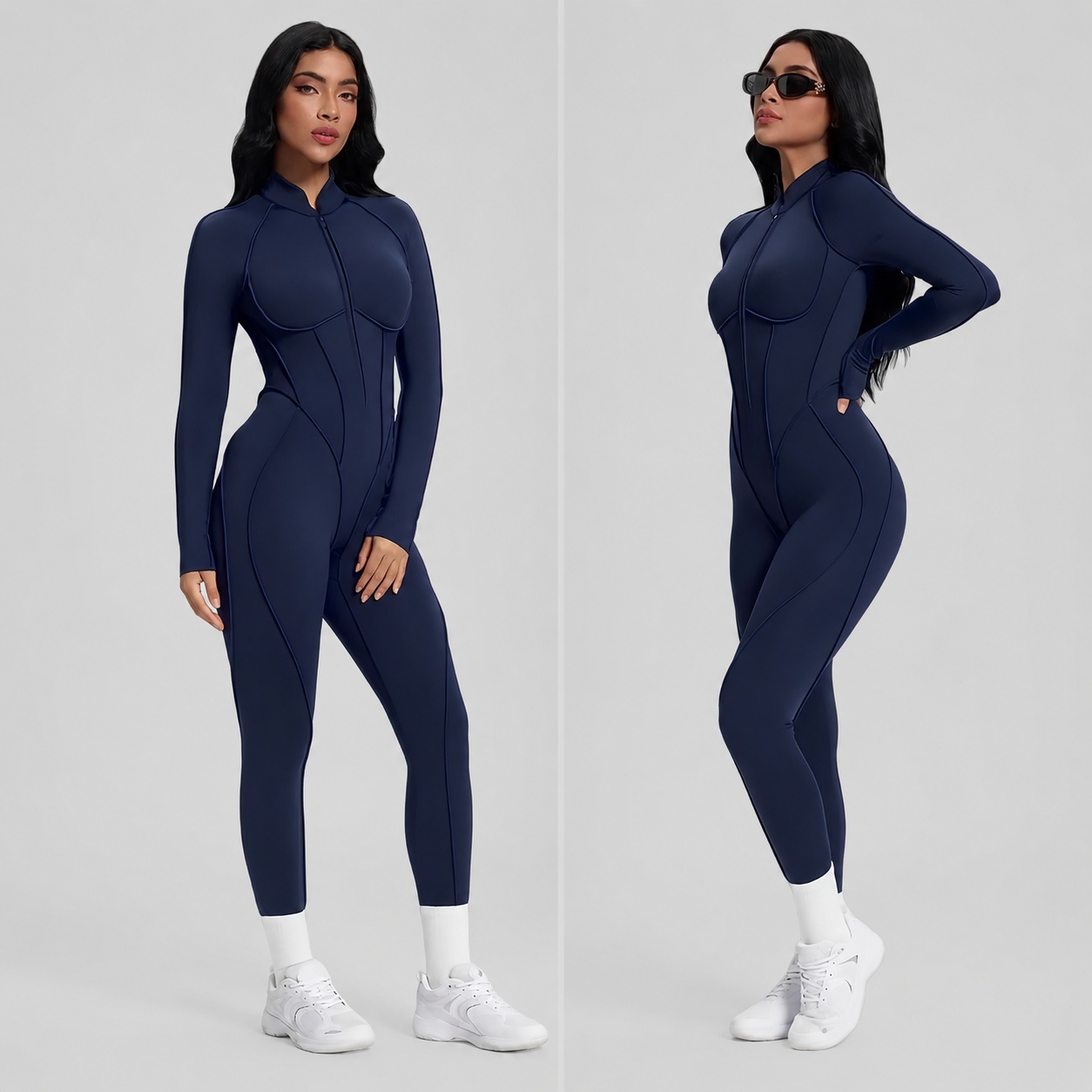 OP-020 Hooded Long Sleeve Activewear Jumpsuit