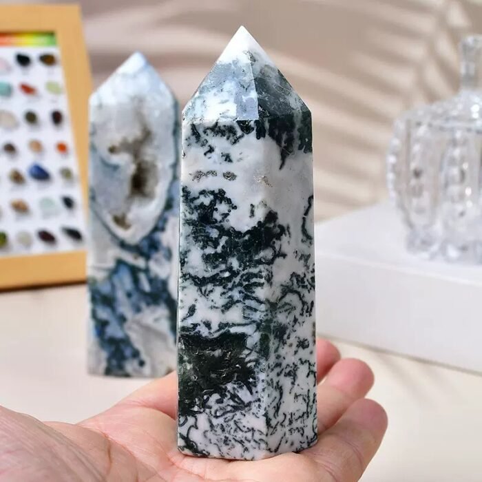 Natural hexagonal water grass agate crystal column - Image 3