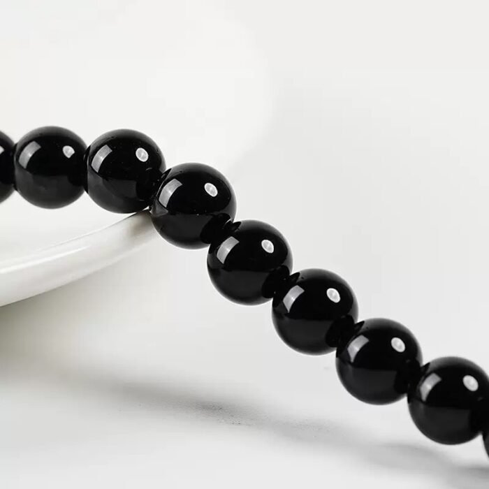 Black gold natural obsidian beads - Image 3