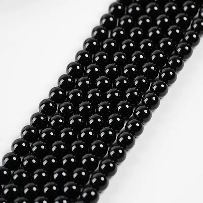 Black gold natural obsidian beads - Image 2