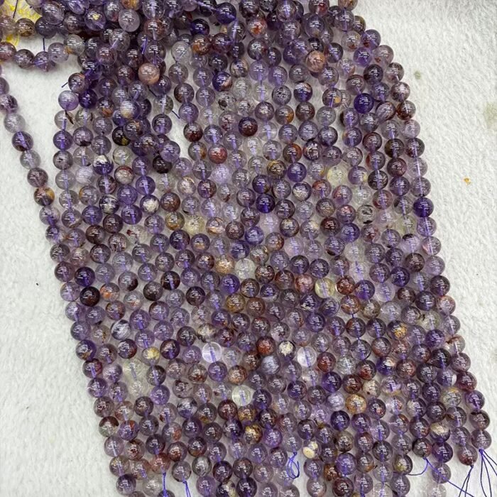 Natural Loose Beads Purple Aurora Ghost Crystal Round Beads - Image 2