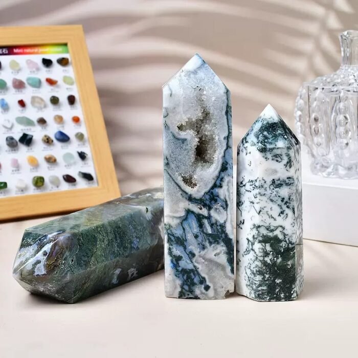 Natural hexagonal water grass agate crystal column - Image 2