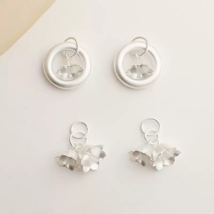 S999 sterling silver DIY handmade double lily of the valley pendant bracelet necklace accessories - Image 2