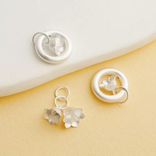 S999 sterling silver DIY handmade double lily of the valley pendant bracelet necklace accessories