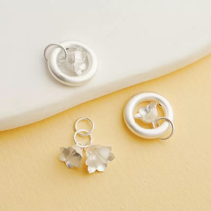 S999 sterling silver DIY handmade double lily of the valley pendant bracelet necklace accessories