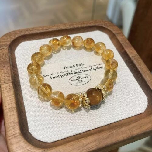 Natural yellow tower crystal tiger eye stone personality fortune crystal bracelet