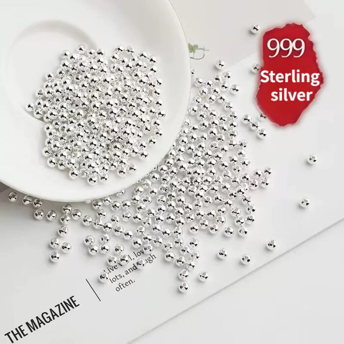 S999 sterling silver accessories beads material DIY - Image 2