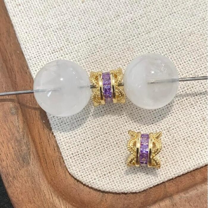 Double-sided flower holder spacer beads DIY bracelet bead accessories - Image 2