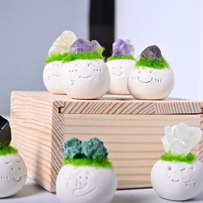 Natural crystal small bean crystal raw stone mineral crystal handmade gift office desktop ornaments - Image 2