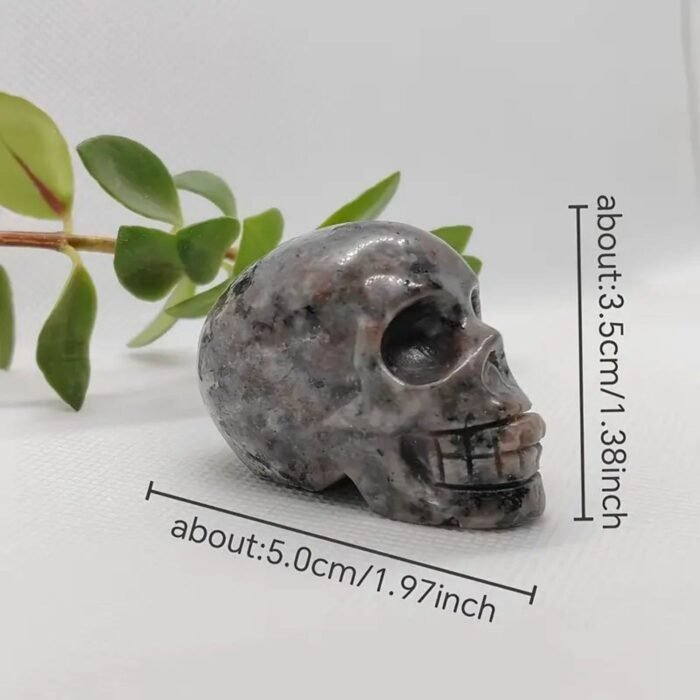 Crystal Carved Flame Stone Skull Statue Crafts Ornaments - Image 3