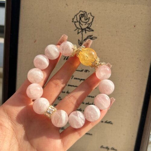 Natural Horse Pink Crystal Handmade