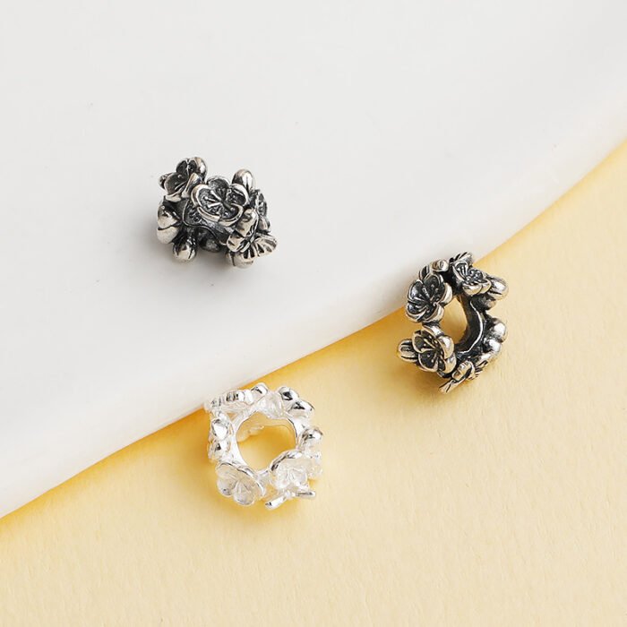 S925 sterling silver small flower spacer beads DIY accessories - Image 2