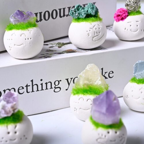 Natural crystal small bean crystal raw stone mineral crystal handmade gift office desktop ornaments